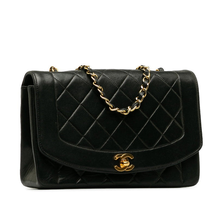 Top Quality Chanel Diana Flap Medium in Lambskin Black