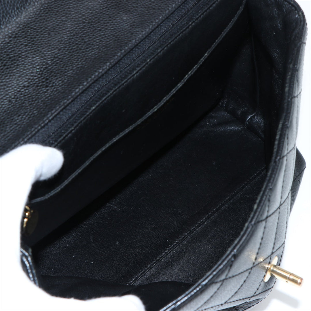 Top Quality Chanel Mattress Caviar S Handbag Black Silver Gold
