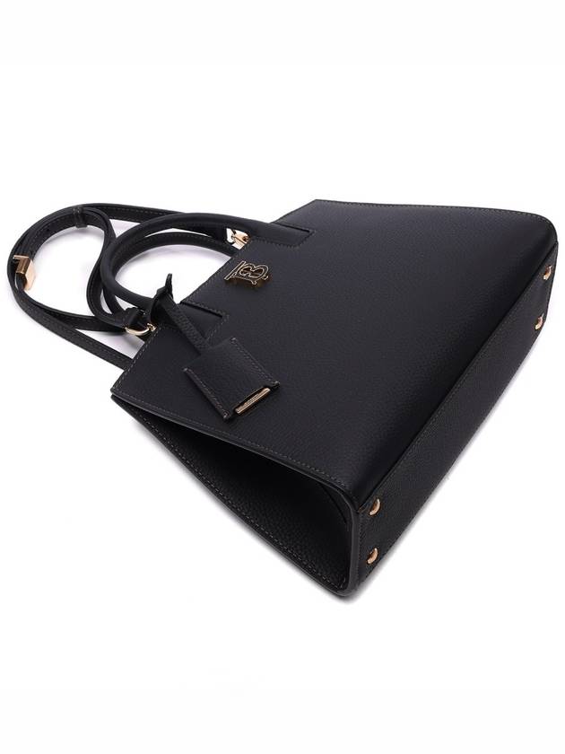 Burberry Frances Grainy Leather Mini Tote Bag Black