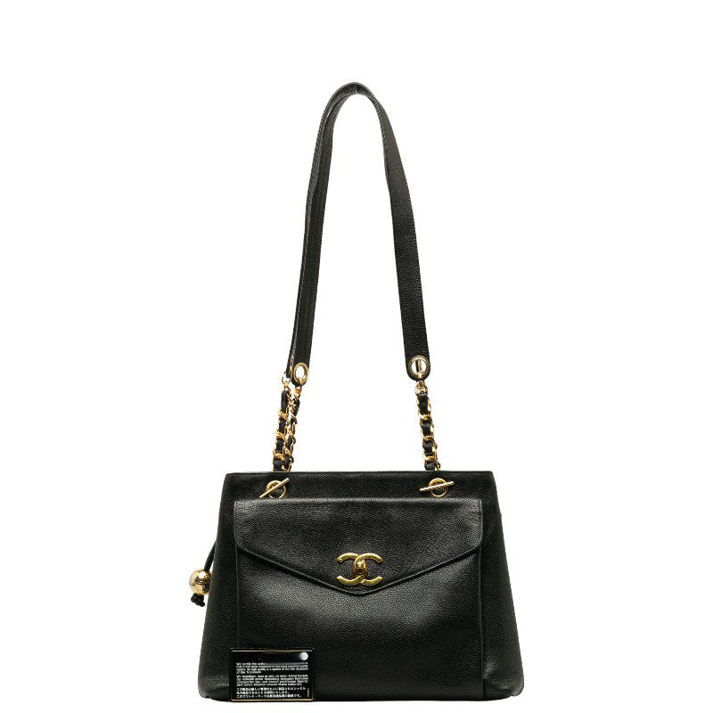 Top Quality Chanel Vintage Shoulder Bag in Caviar Leather Black