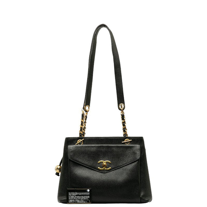 Top Quality Chanel Vintage Shoulder Bag in Caviar Leather Black