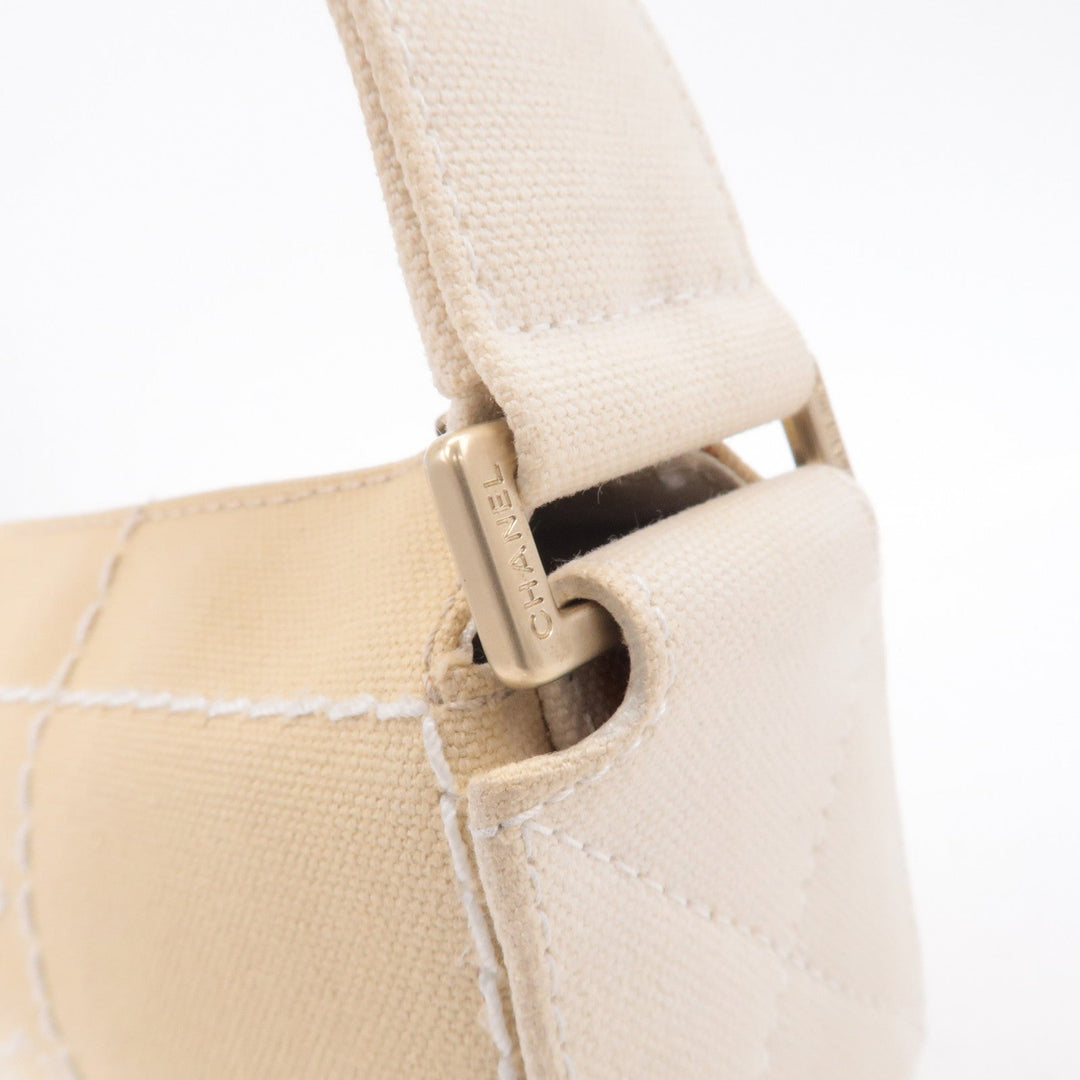 Top Quality Chanel Chocolate Bar Canvas Hand Bag Shoulder Bag Beige