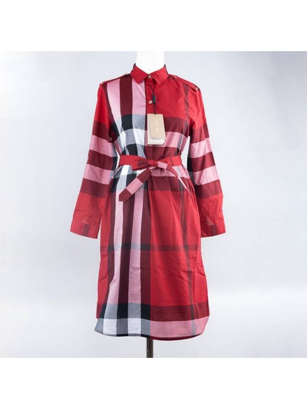 Burberry WoMen's Kelsey Check Cotton Short Dress Red