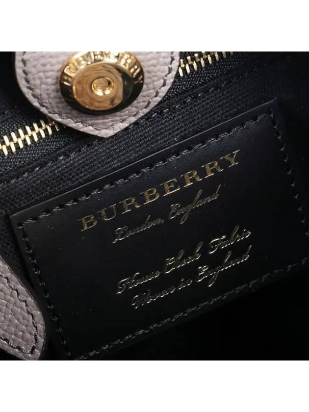 Burberry Banner House Check Derby Mini Tote Bag Grey