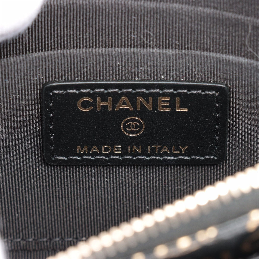 Top Quality Chanel 2.55 Crocodile Press Coin Case Black Gold  28th