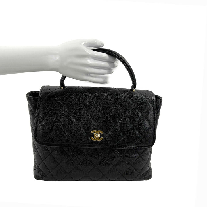 Chanel - Vintage Large Quilted CC Caviar Kelly New Bag - Top Handle