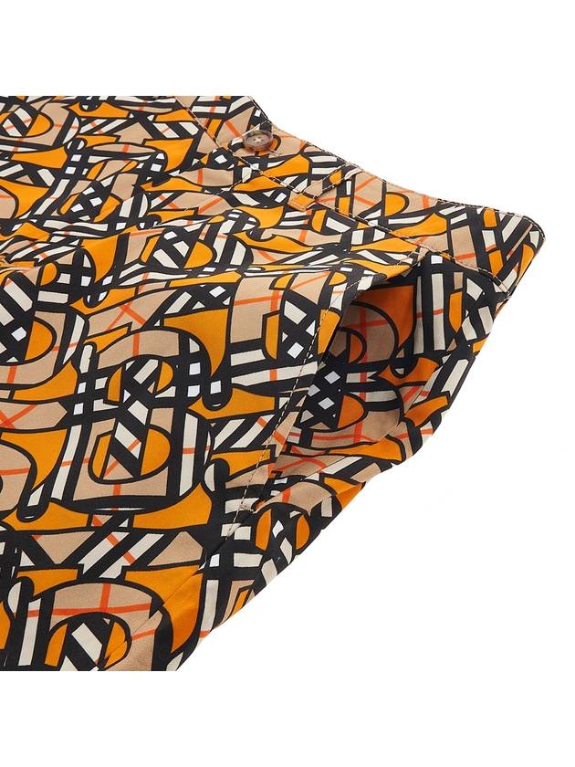 Burberry Monogram Logo Print Shorts Orange