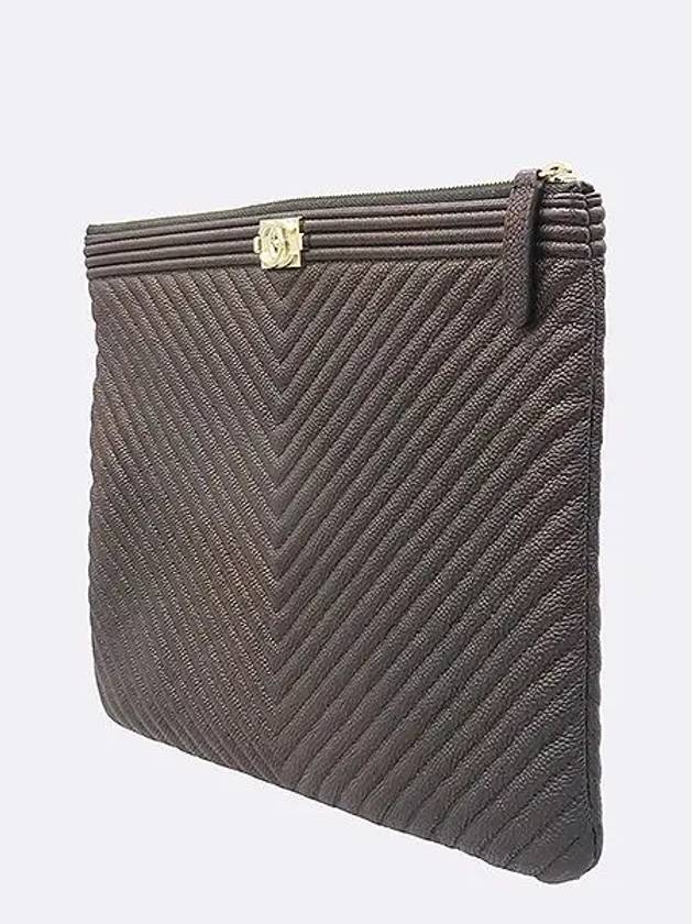 A84406 Black color boy caviar gold plated new medium clutch Chanel