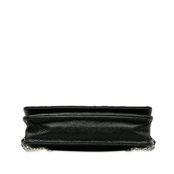 Top Quality Chanel Matrases Coco  Chain Shoulder Wallet Black Caviar S  CHANEL