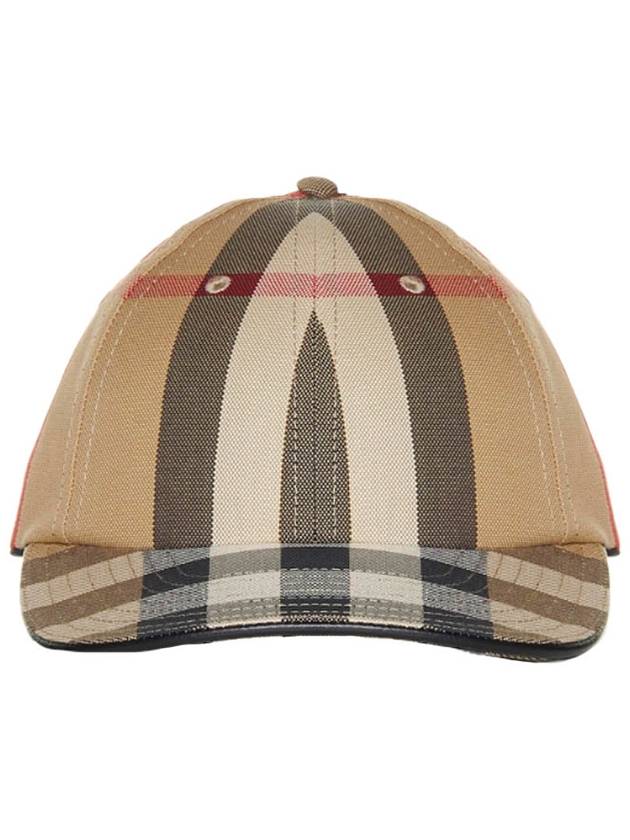 Burberry Detail Check Cotton Logo Ball Cap Beige