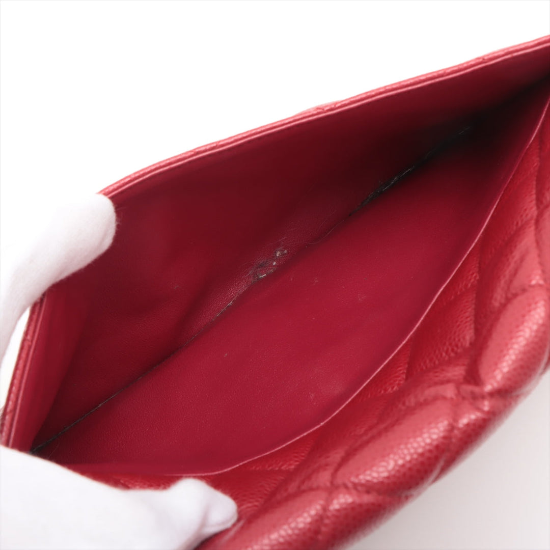 Top Quality Chanel Matrasse Caviar S Single Flap Single Chain Bag Red Silver  20th