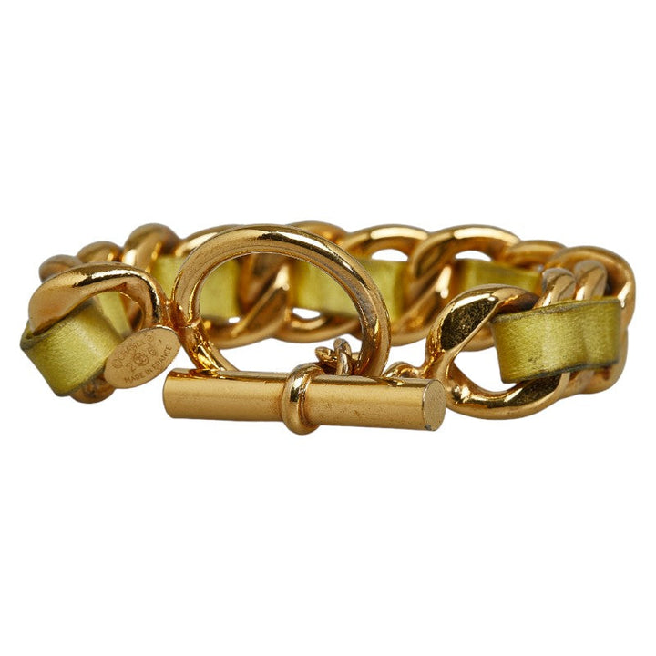 Top Quality Chanel Armband Gold Yellow  Leather  Chanel