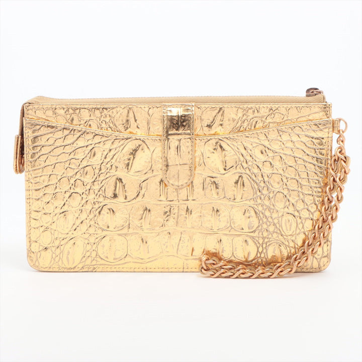 Top Quality Chanel Coco Crocodile Press Wallet Gold Gold  28th