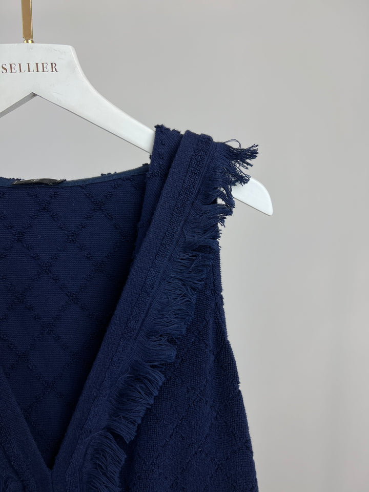 *FIRE PRICE* Top Quality Chanel Navy Sleeveless Towel Beach Dress with Hood Size FR 36 (UK 8)
