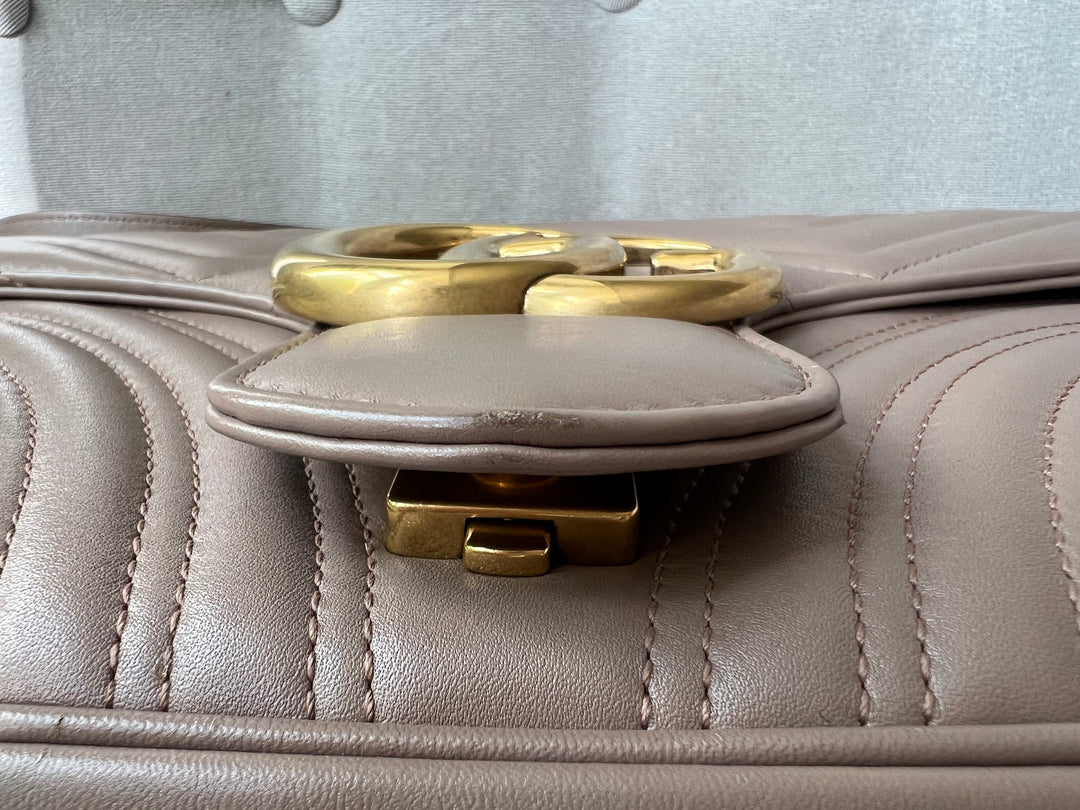 Gucci GG Dusty Pink Marmont Medium Shoulder Bag (RRP £2,070)