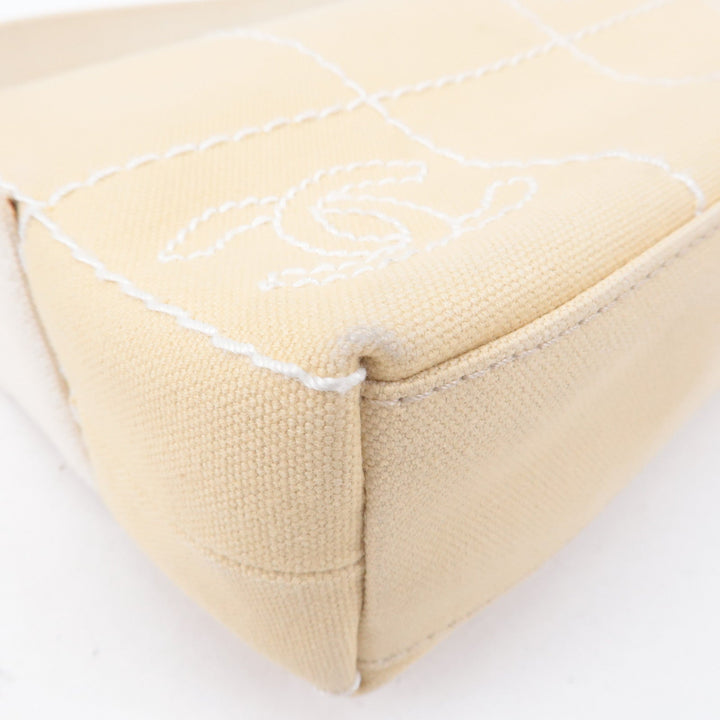 Top Quality Chanel Chocolate Bar Canvas Hand Bag Shoulder Bag Beige