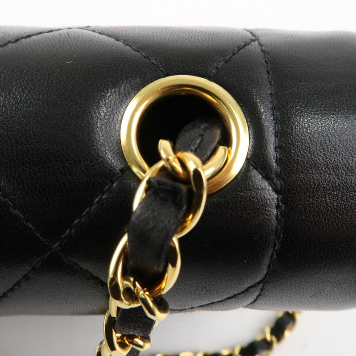 Top Quality Chanel Matelasse Lambskin Diana Chain Shoulder Bag Black A01165