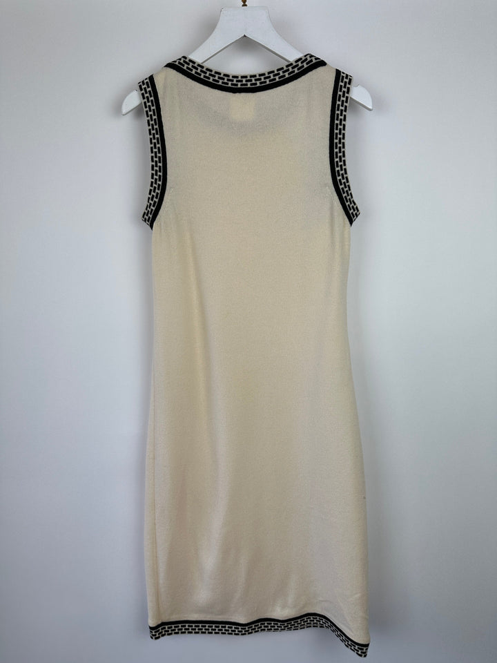 Top Quality Chanel 04A Cashmere Midi Dress and Longline igan Set With Grey Trim Detail FR 36 (UK 8)
