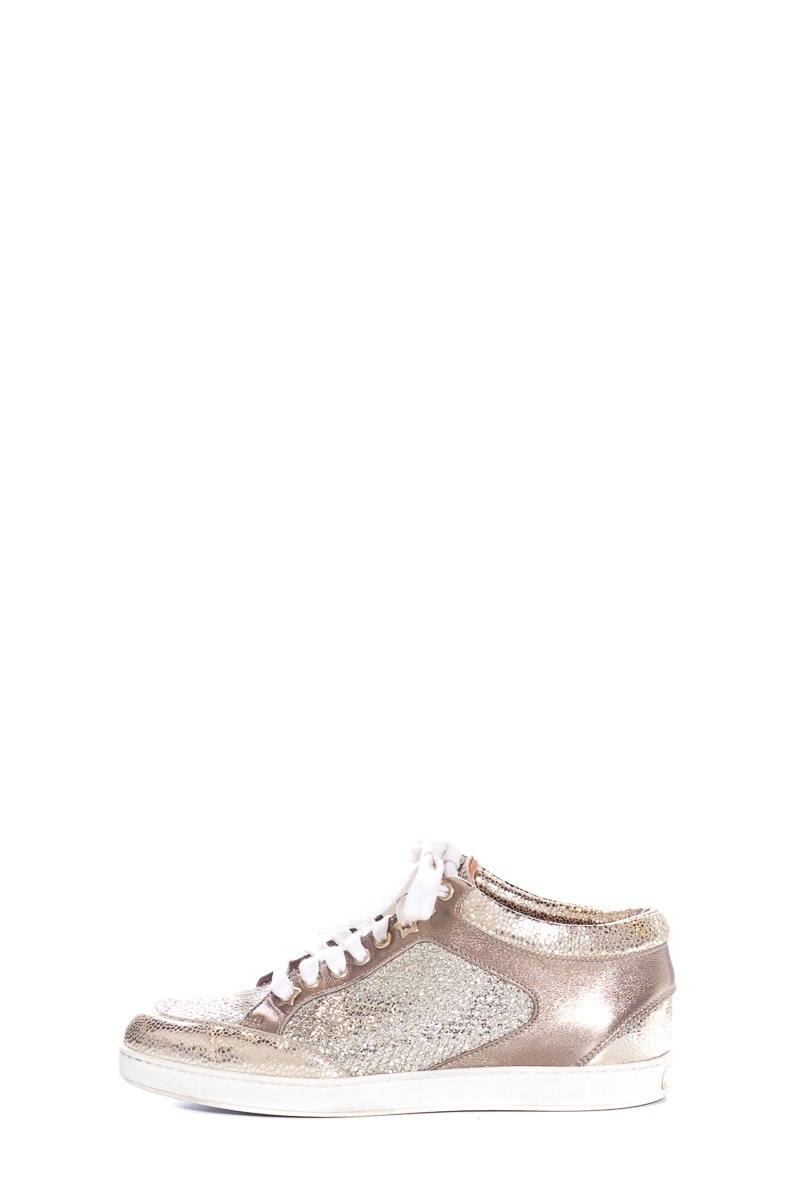 Jimmy Choo Gold Miami Sneakers SZ 37