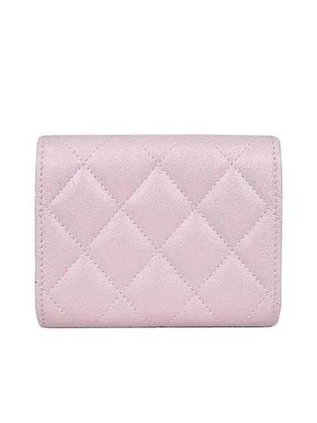 AP3049 COCO gold logo pink caviar skin classic card wallet Chanel