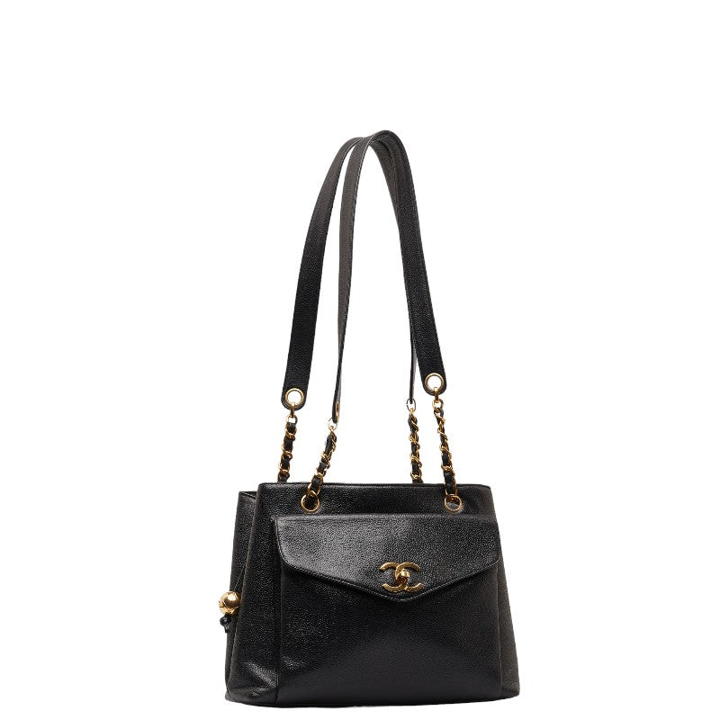 Top Quality Chanel Coco Chain Shoulder Bag A08036 Black Caviar S  Chanel