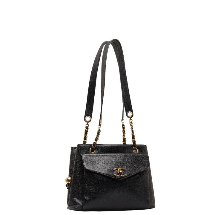 Top Quality Chanel Coco Chain Shoulder Bag A08036 Black Caviar S  Chanel