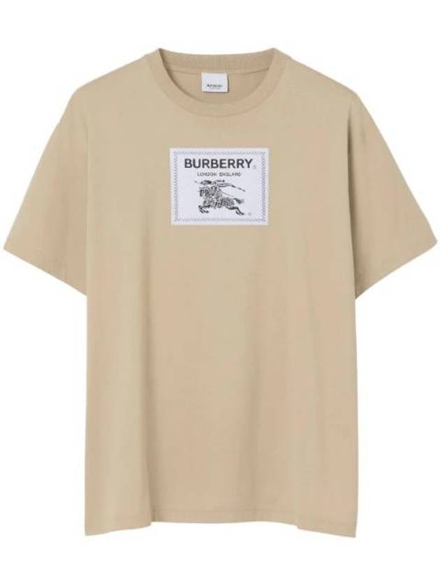 Burberry Men's Prosum Label Cotton Oversized Short Sleeve T-Shirt Soft Fawn