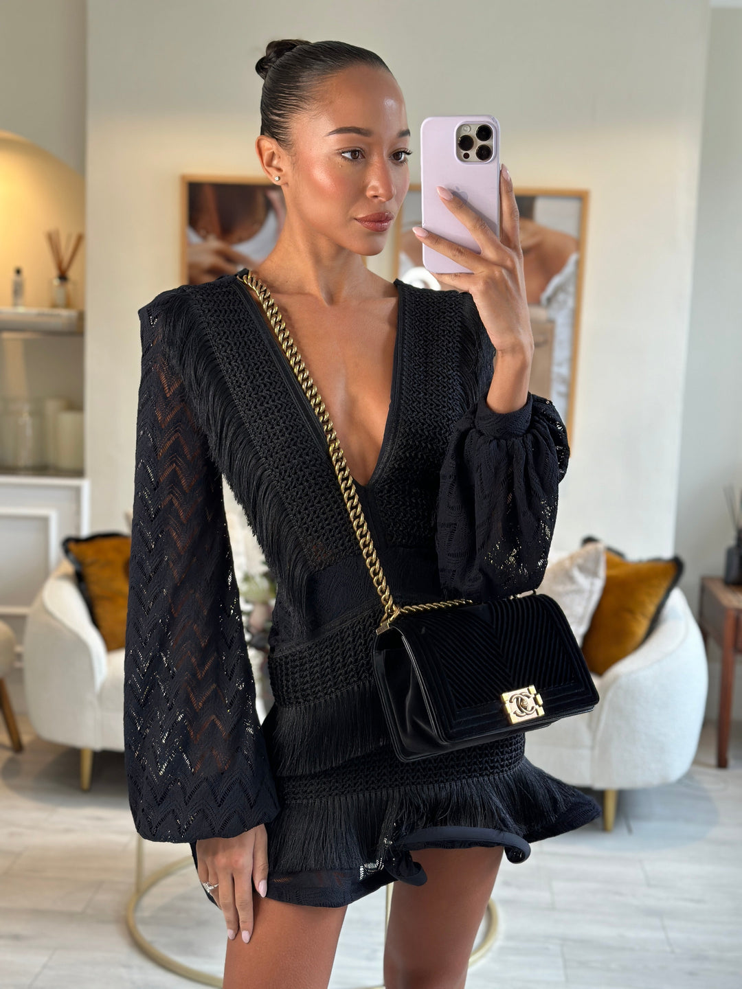 *HOT* Top Quality Chanel Black Velvet Chevron Medium Boy Bag with CC Logo and Antique Gold Hardware