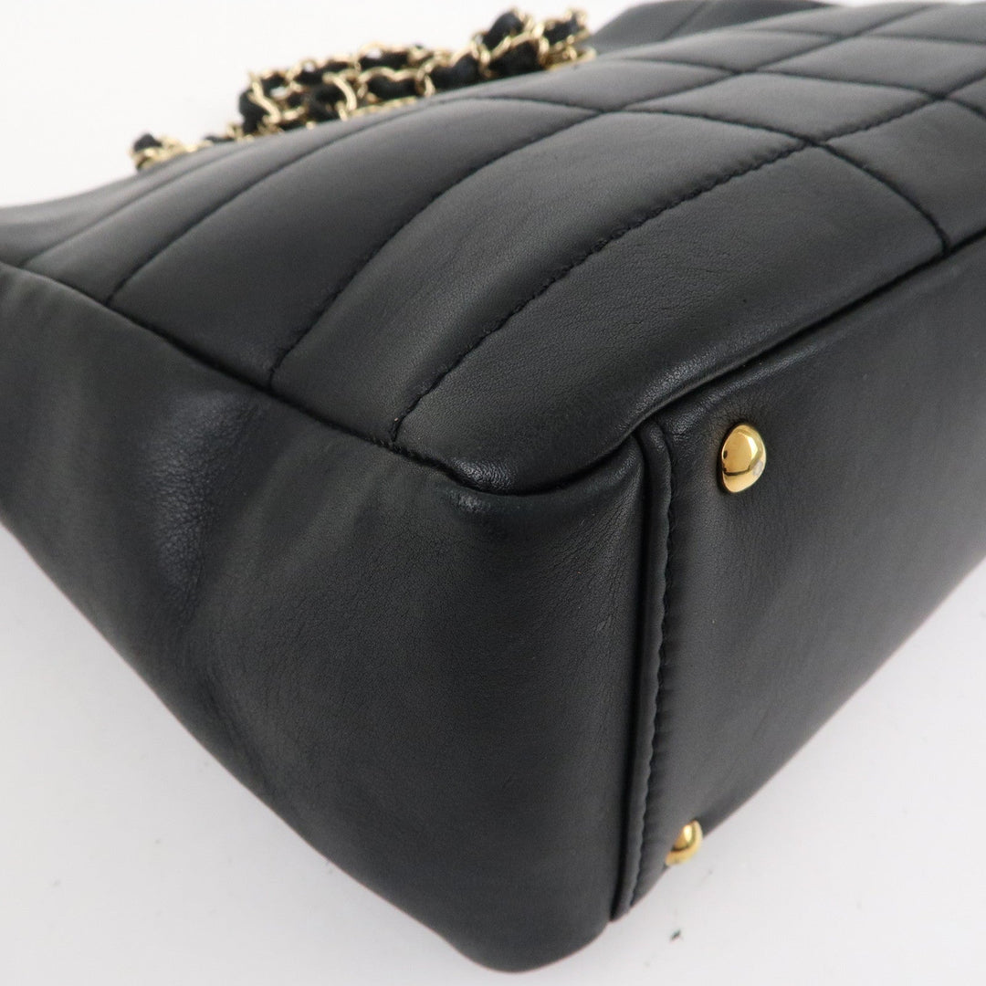 Top Quality Chanel Chocolate Bar Lamb Skin Chain Tote Bag Black