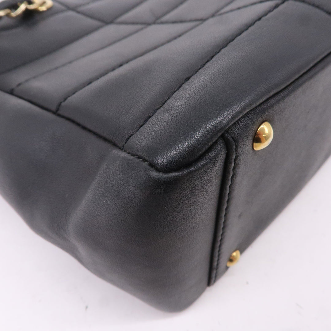 Top Quality Chanel Chocolate Bar Lamb Skin Chain Tote Bag Black A17859