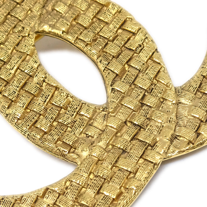 Top Quality Chanel CC Quilted Brooch Pin Gold 1261/29