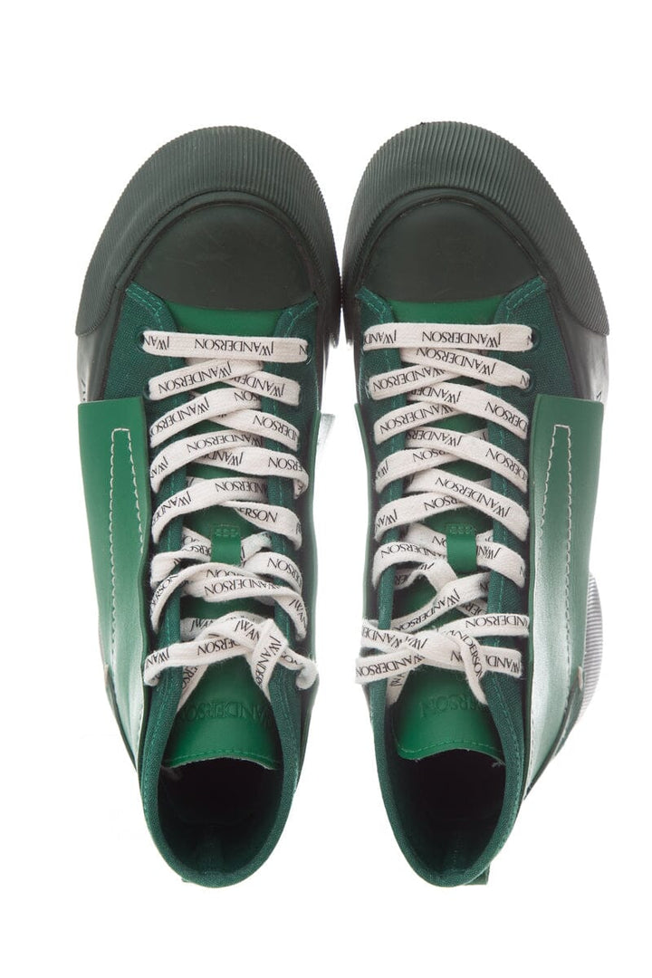 JW Anderson Green Paneled High-Top Sneakers SZ 37