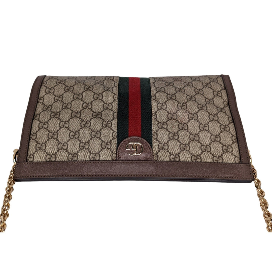 Gucci GG Supreme Monogram Web Medium Ophidia Chain Shoulder Bag