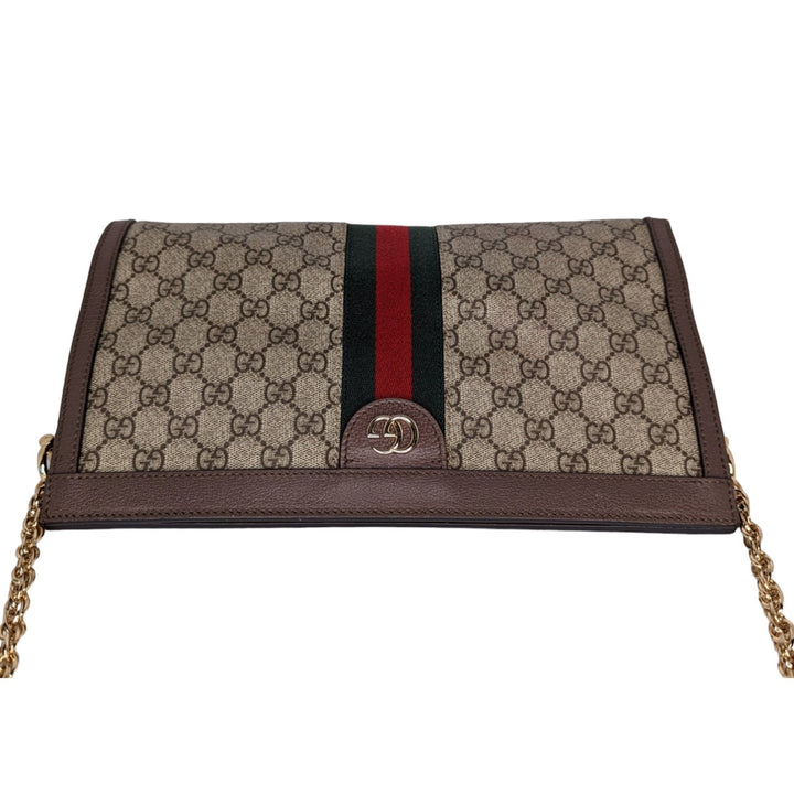 Gucci GG Supreme Monogram Web Medium Ophidia Chain Shoulder Bag