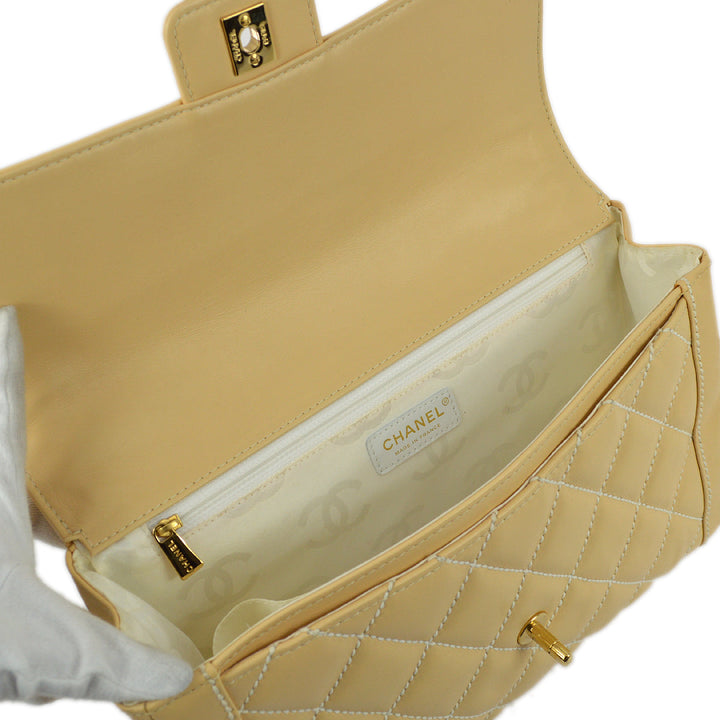 Top Quality Chanel 2005-2006 Beige Calfskin Wild Stitch Handbag
