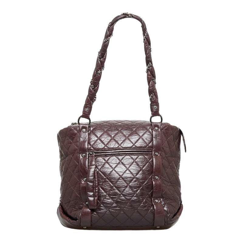 Top Quality Chanel Cocomark  Line Chain Shoulder Bag s Bag Brown Silver Leather Ladies CHANEL