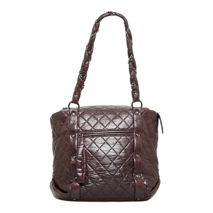 Top Quality Chanel Cocomark  Line Chain Shoulder Bag s Bag Brown Silver Leather Ladies CHANEL