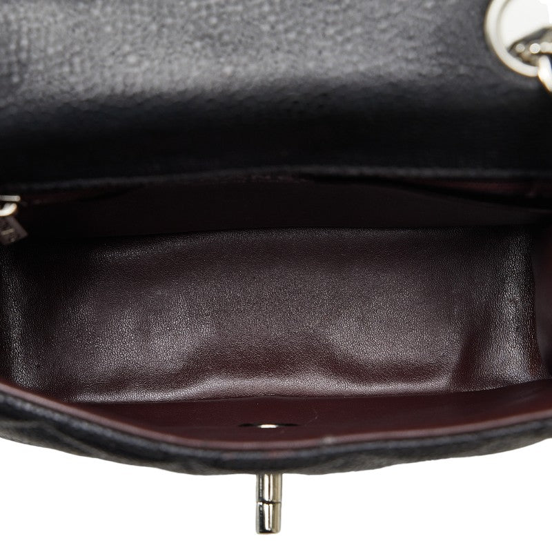 Top Quality Chanel Top Quality Chanel Mini Mattress Shoulder Bag Caviar Skin Black Silver
