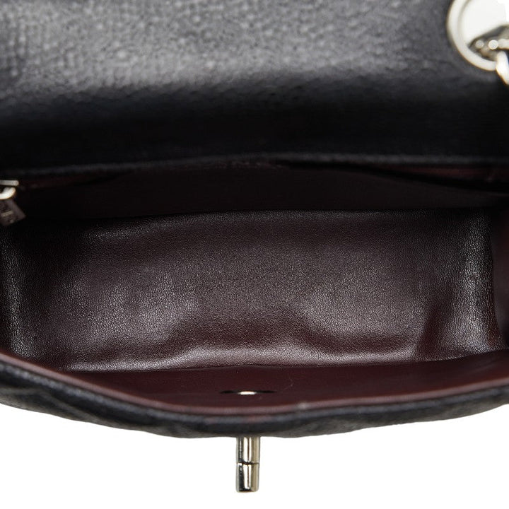 Top Quality Chanel Top Quality Chanel Mini Mattress Shoulder Bag Caviar Skin Black Silver