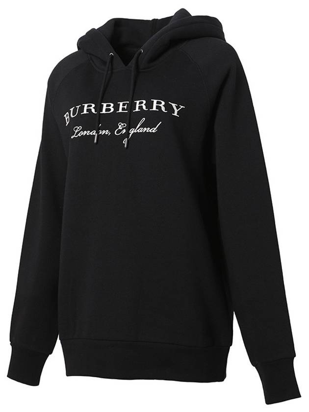 Burberry Lettering Embroidered Hoodie Black