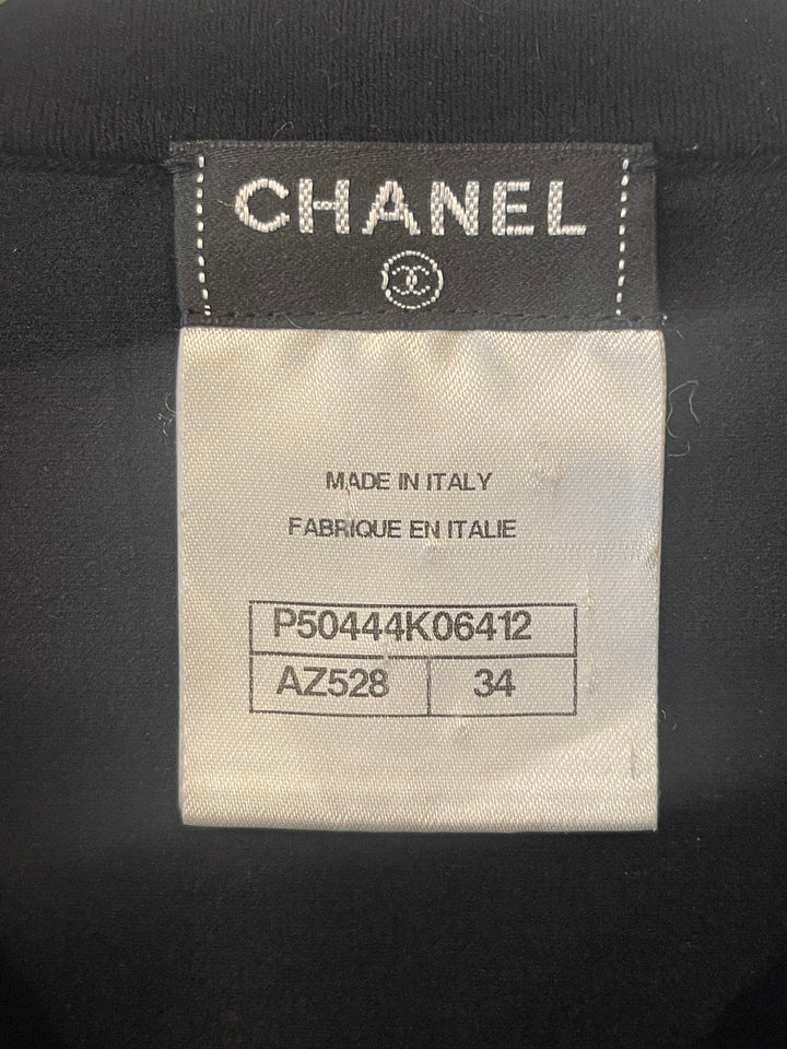 Top Quality Chanel Silver Metallic Long-Sleeve Top and Leggings Set Size FR 34/36 (UK 6/8)