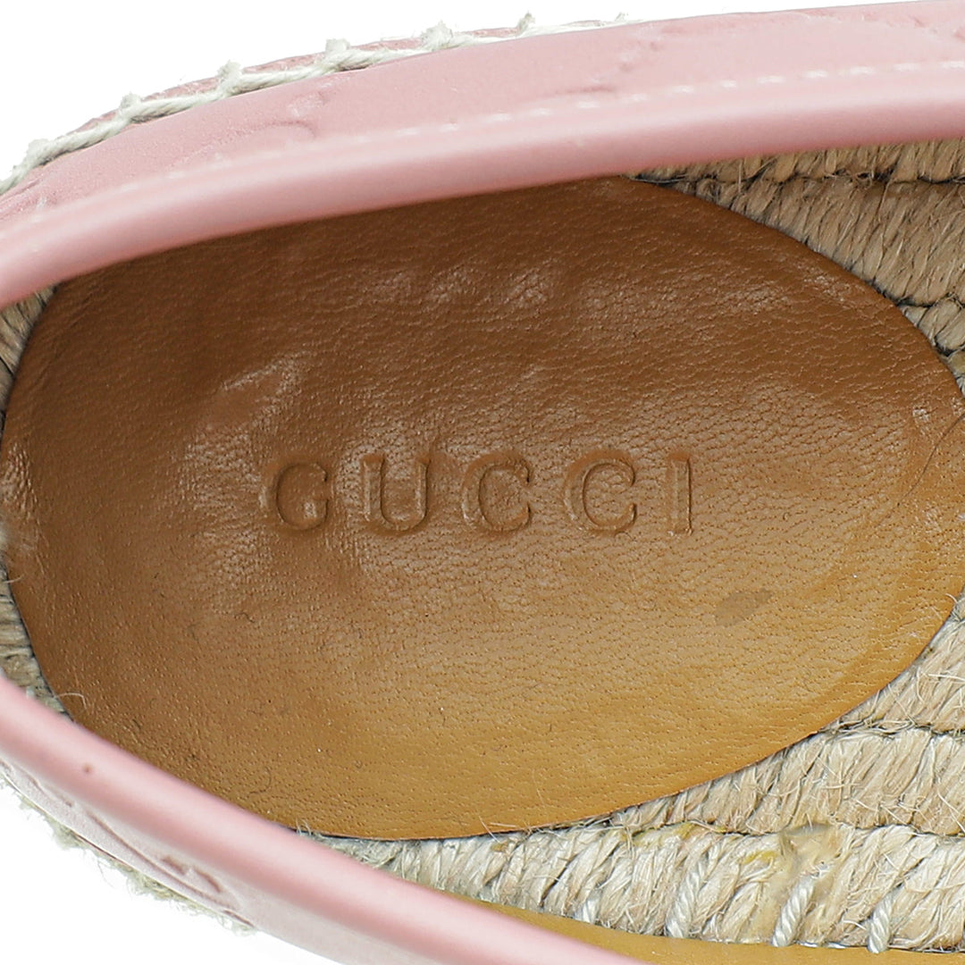 Gucci Dusty Pink Guccissima Espadrille Flats 36