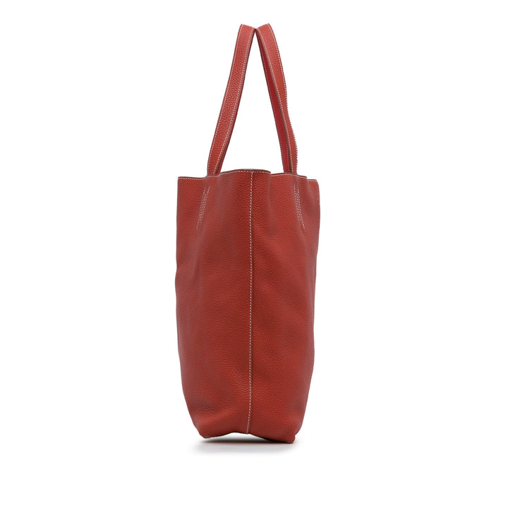 Red Top quality Hermes Clemence Double Sens 36 Tote Bag