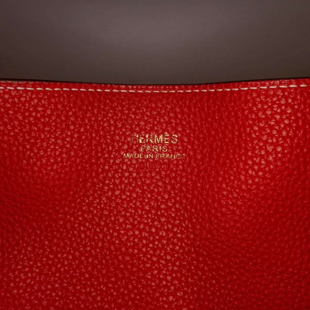 Red Top quality Hermes Clemence Double Sens 36 Tote Bag