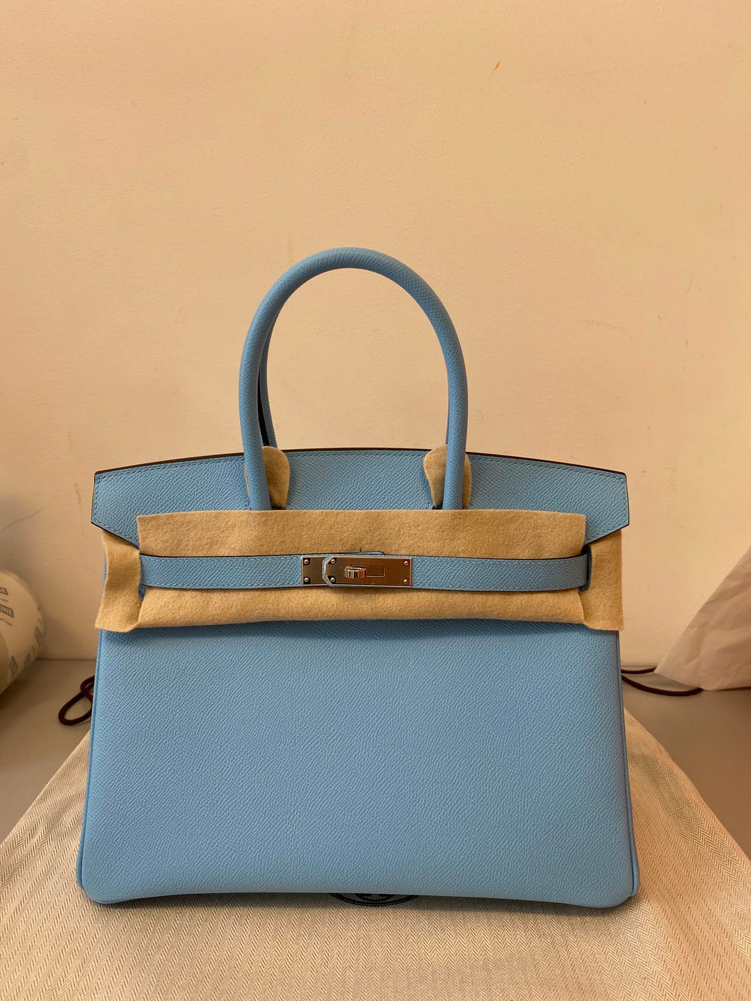 top quality Hermes Birkin 30 Celeste Epsom Palladium Hardware