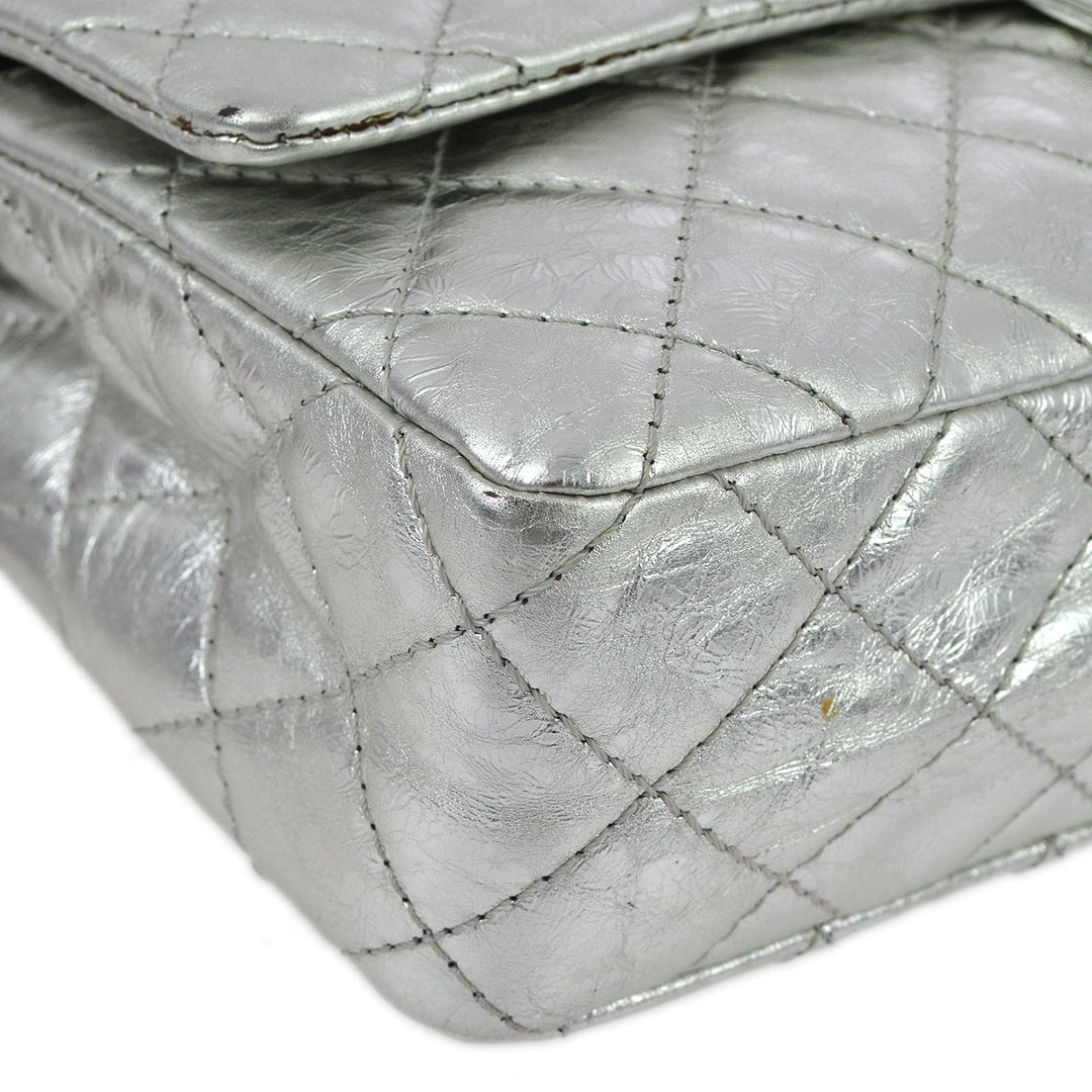 Top Quality Chanel Silver Lambskin 2.55 Classic Double Flap Shoulder Bag