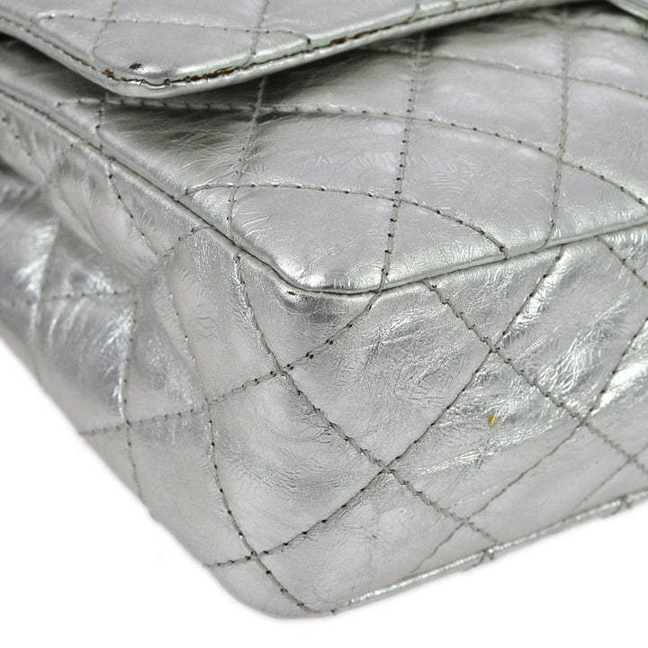 Top Quality Chanel Silver Lambskin 2.55 Classic Double Flap Shoulder Bag
