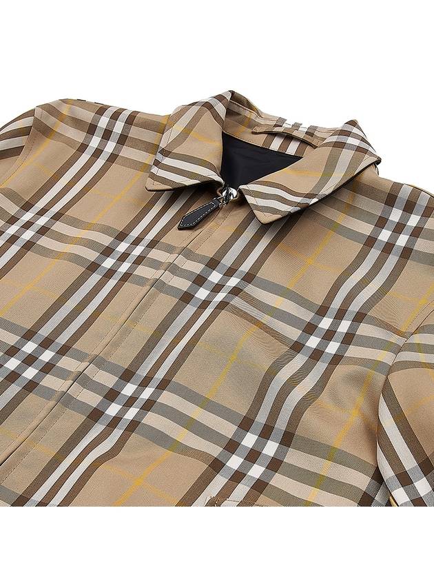 Burberry Check Print Reversible Zip-Up Jacket Truffle Beige