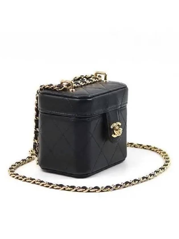 AP3459 Black Lambskin Mini Vanity Chain Cross Bag Chanel