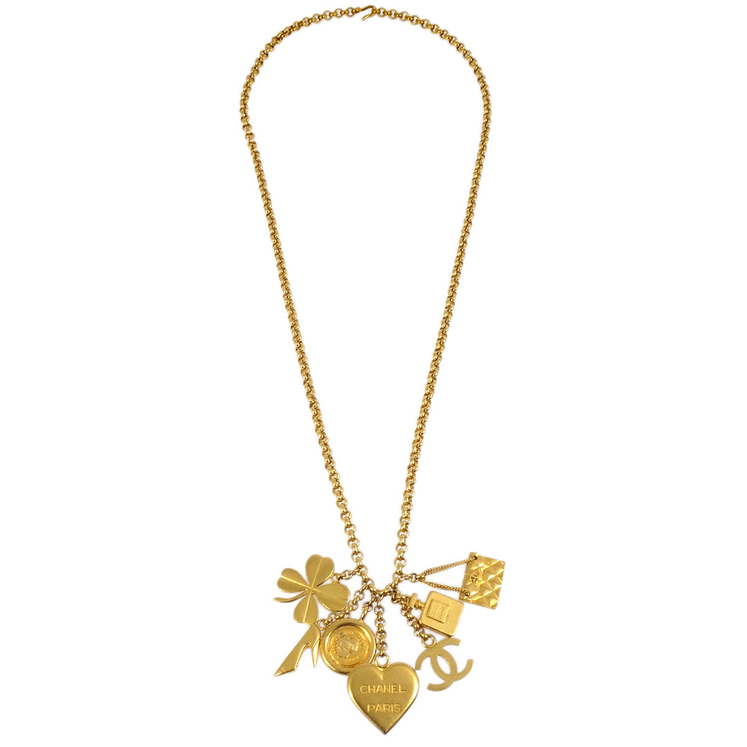 Top Quality Chanel Icon Gold Chain Pendant Necklace 95A